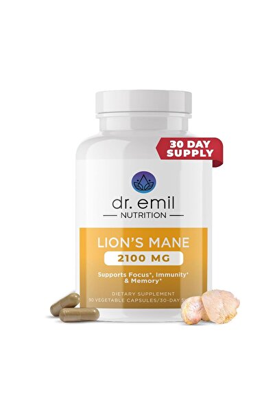 DR. EMIL NUTRITION 2100mg Organic Lions Mane Capsules - Focus & Mental Clarity - Nootropic Mushroom