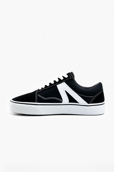 Shupe Pantofi sport confortabili de zi cu zi pentru femei, negru, alb, cu logo-ul V, din piele intoarsa