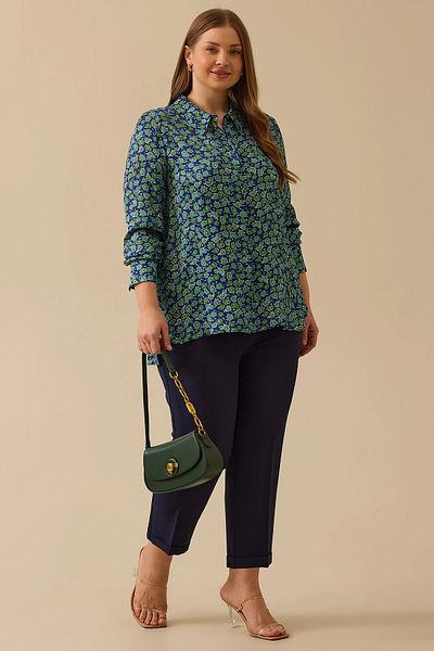 Gala-Xi Cămașă Galaxi pentru femei de mărime mare, cu imprimeu floral, cu potrivire relaxată, 4002 verde
