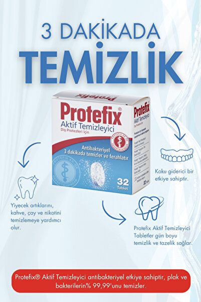 Protefix Diş Protezleri İçin Temizleyici 32 tablet (2 ADET)