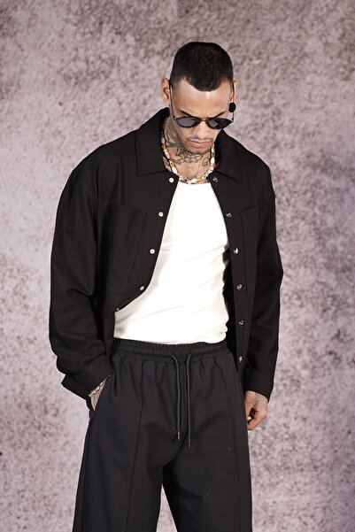 Butik Trend Biz Gabardine Fabric Regular Fit Snap Fastener Jacket and Pants Set