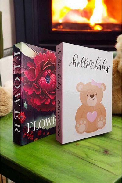 BayCazip Decorative Book Look Box Set of 2 Decorative Book Looking Box