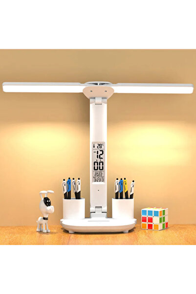 ALFAGİFT Led Masa Üstü Lambası 7w Dokunmatik Standlı Çocuk Ders Kitap Çalışma Kalemlik Masa Lambası