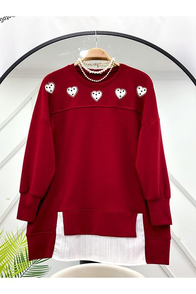 YEDİLALE Pearled Heart Turquoise Tunic