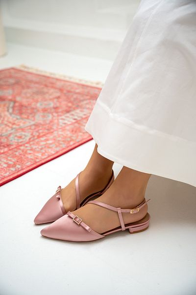LAMİNTA Balerini de damă Flipy Powder Satin Stone Bow