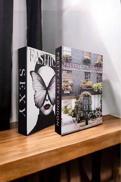 BayCazip Decorative Book Look Box Set of 2 Decorative Book Looking Box