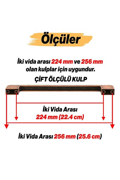 Badem10 Radus 10 buc. Mâner metalic din cupru antic 224 mm Mobilier Bucătărie Sertar Dulap Dulap Mânere Mâner