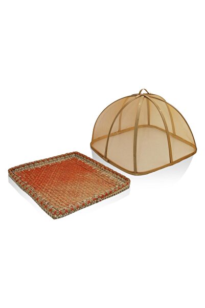 The Mia Transparent Bamboo Wicker Tray 38X38X24 cm