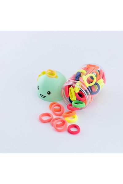 Bimotif Set of Rubber Buckles Color with Mascot Cap, Water Green