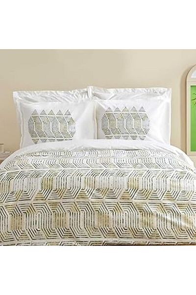 NETWORK ART Karaca Home Jenik 100% Cotton, Single Duvet Cover Set, Green