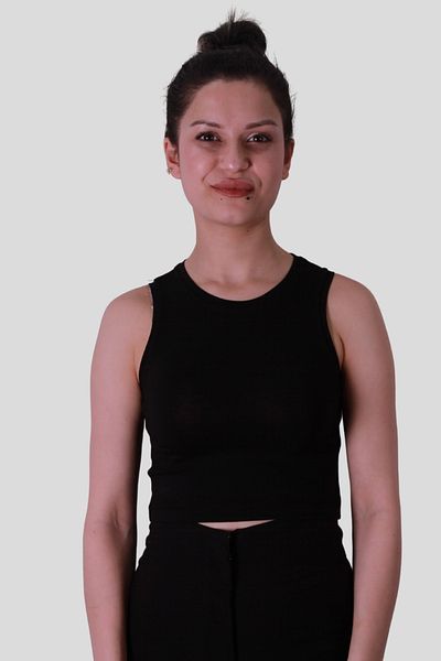 trender Crop Black Women's Sleeveless T-Shirt 587-04