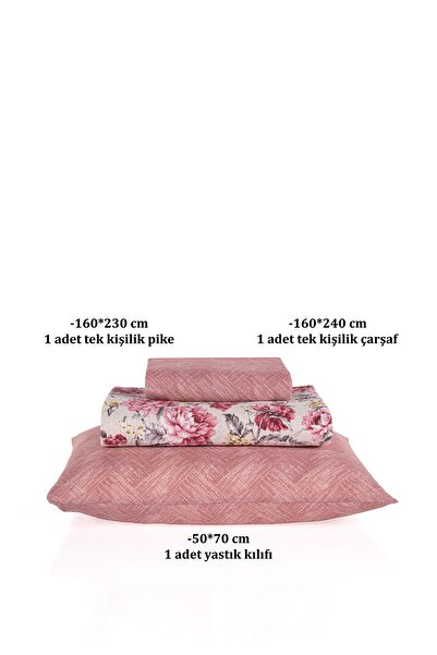 Evim Dark Pink Soren Single Pique Set 160X230 cm