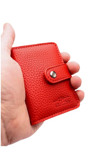 GUZZYLife Vegan Leather 26 Card Capacity Red Unisex Credit Card Holder