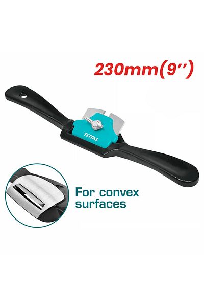TOTAL 9-Inch Spokeshave, Cast-Iron Body with T12 Steel Blade For Convex Surfaces