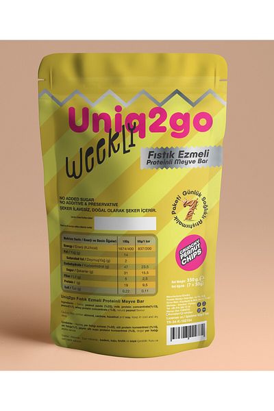 Uniq2Go Weekly Protein Fruit Bar with Peanut Butter - 7 Bars of 50 g