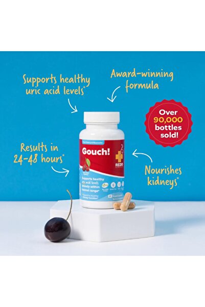 Redd Remedies Gouch! Joint & Uric Acid Support, Tart Cherry & Quercetin, 120 Vegan Capsules