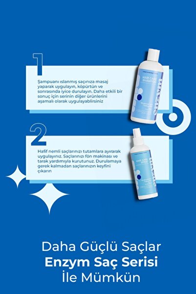 ENZYM COSMETICS Zayıf Ve Dökülen Saçlara Özel Saç Bakım Seti (Procapil, Biotin, Kafein) (Şampuan+Sprey)