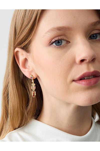 Jimmy Key Mixed Geometric Figured Swinging Shiny Earrings