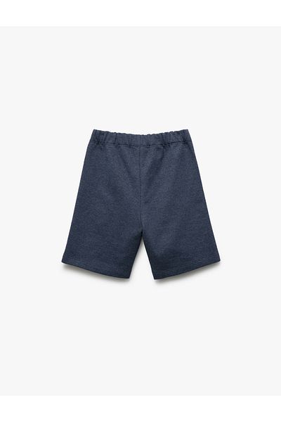 Koton Print Detailed Tie Waist Blue Boy's Shorts 5Skb40150Tk