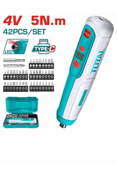 TOTAL Lithium-Ion Cordless Screwdriver 4V