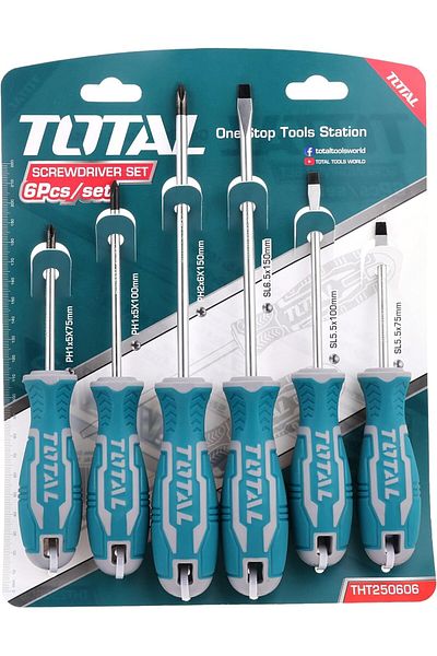 TOTAL 6Pcs Impact Screwdriver Set