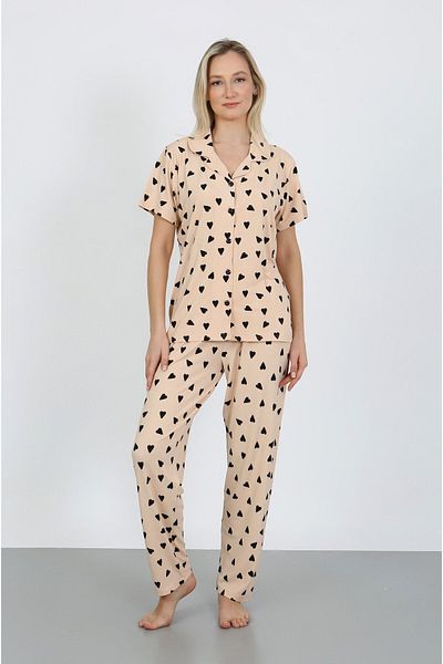 nisaNCa Short-Sleeved Milan Shirt Pajamas Set-Young Mother Series