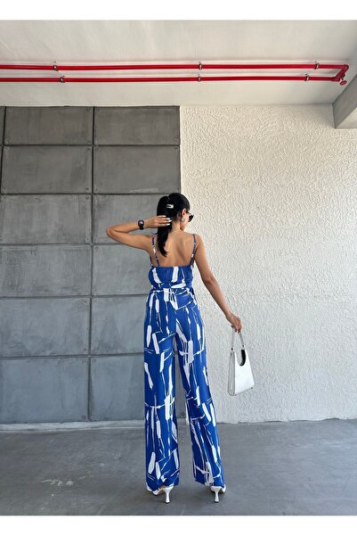 FioriModa Комбінезон на бретелях з візерунком і V-подібним вирізом