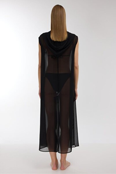 AYYILDIZ 3861 Μαύρο φόρεμα παραλίας