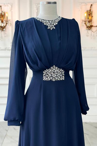 Amine Hüma Βραδινό φόρεμα Navy Blue Faran
