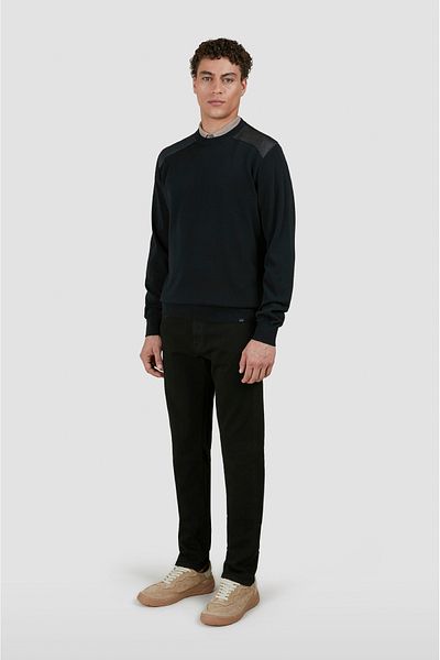 PAUL&SHARK Men's Regular Fit Normal Waist Straight Leg Denim Black Jeans 25414114 -J11