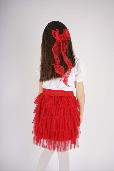 MİNİKO KİDS 23 April 29 October Concept Star Detail Tulle Detail Layered Tutu Skirt Suit