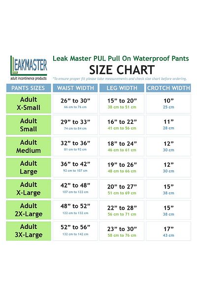 LeakMaster Adult PUL Waterproof Pants - Soft, Breathable, Durable, White, X-Large (42-48 Inch Waist, 1 Pack)