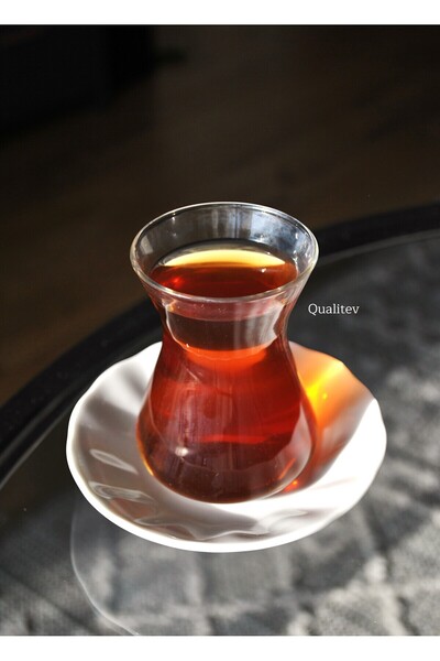 Qualitev White 10 cm Porcelain Plain Tea Plate - Set of 6