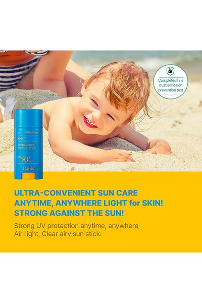 SCINIC Super Active Airy Sun Stick SPF50+ PA++++ 15g | UV Protection, Air-light, Clear | Korean Skincare