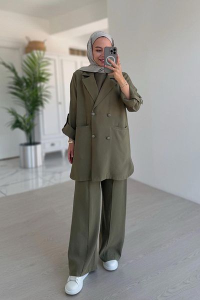 Ka Hijab Khaki Shabby Jacket and Pantalon Double Team