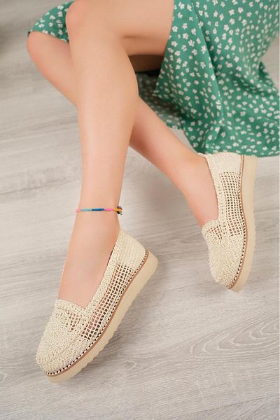 EYLÜLDEN MODA SHOES balerini tricotați niko bej pentru femei