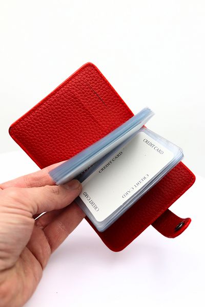 GUZZYLife Vegan Leather 26 Card Capacity Red Unisex Credit Card Holder