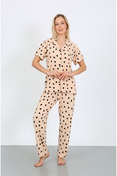 nisaNCa Short-Sleeved Milan Shirt Pajamas Set-Young Mother Series