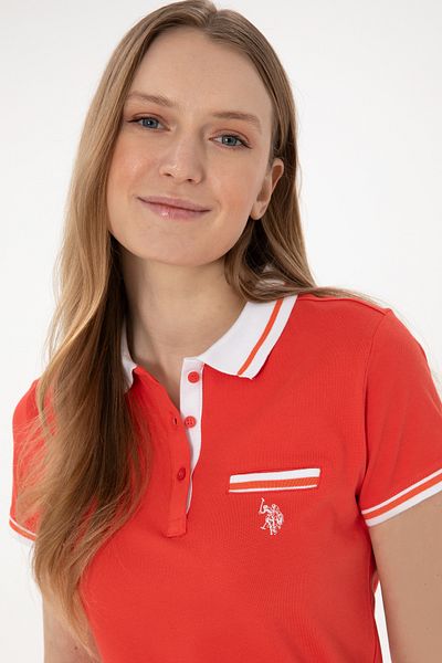U.S. Polo Assn. Women's Red Polo Neck T-Shirt 50305719-Vr213