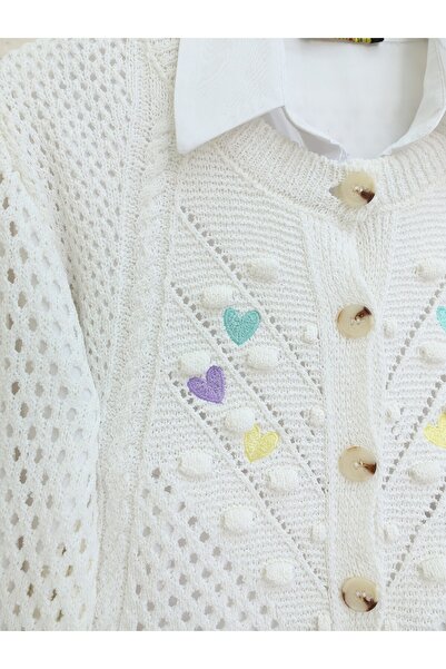 Modamorfo Трико з вишивкою у вигляді серця - Екрю