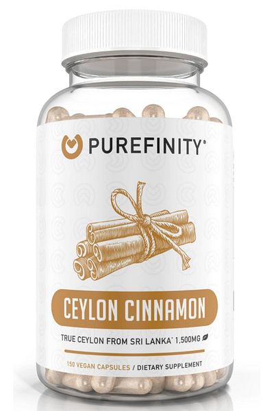 PUREFINITY Ceylon Cinnamon Capsules – 1500 mg, Vegan, Non-GMO, 150 Count (75 Days)
