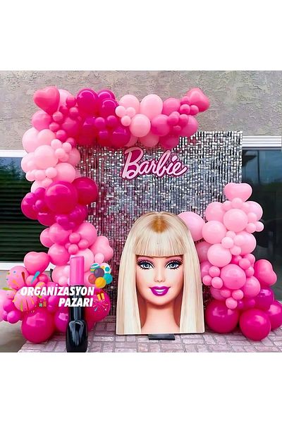 Organizasyon Pazarı Pastel Fuchsia and Candy Pink 60 Pieces Balloon Chain Set