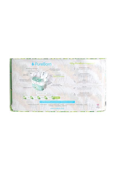 PUREBORN Organic Diapers Size 5 For 11-18 Kg Master Pack 88pcs with Pineapple Print