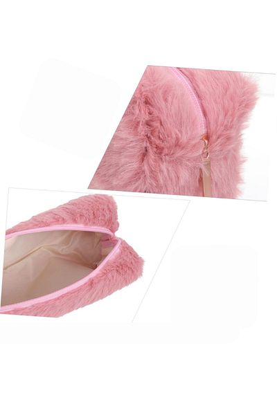 MoMMe Plush Pen Holder-Pencil Case-Makeup Bag (Pink)