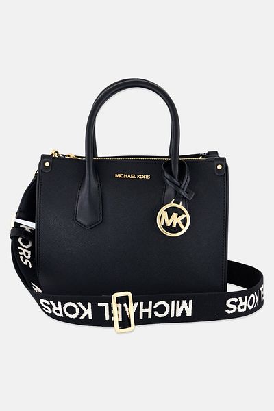 Michael Kors Women Brand Logo Satchel 19 H x 25 L x 12 W cm, Black
