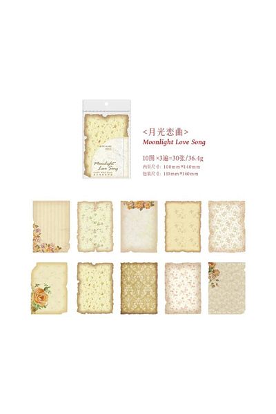 Choice D 30pcs/pack Material Paper Gentle Wind Series Retro Dyeing Journal DIY Material Decoration Bottom .