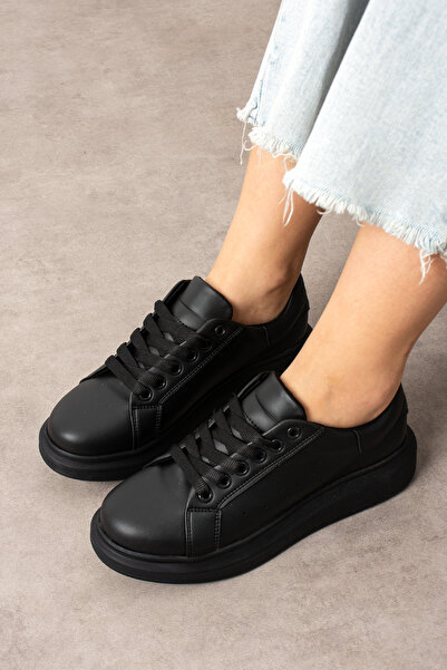 BOUIS Жіночі чорні шнуровані повсякденні зручні кросівки з м'якою підошвою для комфортної ходьби