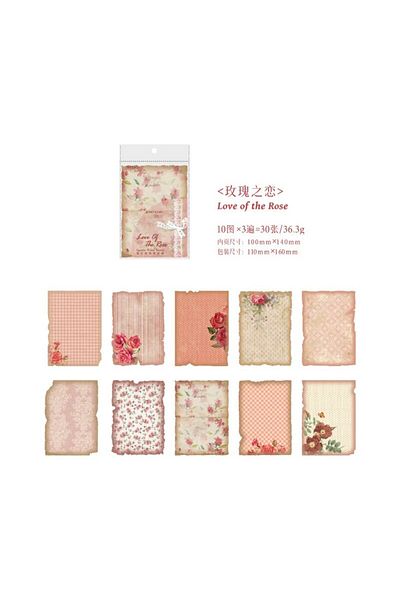 Choice B 30pcs/pack Material Paper Gentle Wind Series Retro Dyeing Journal DIY Material Decoration Bottom .