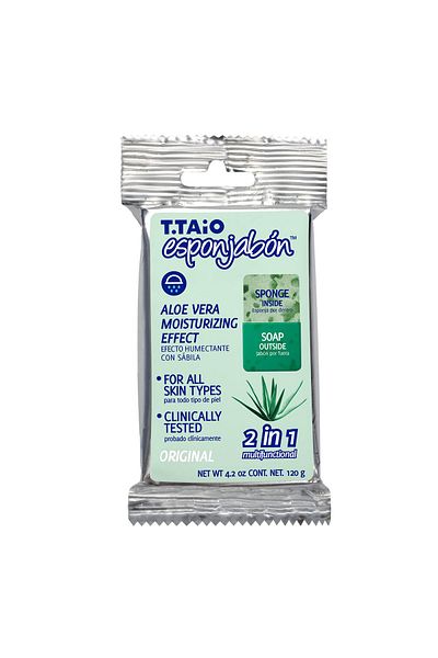 T.TAIO إسبونجابون الصبار، تأثير مرطب، إسفنجة من الداخل، صابون من الخارج، متعدد الوظائف