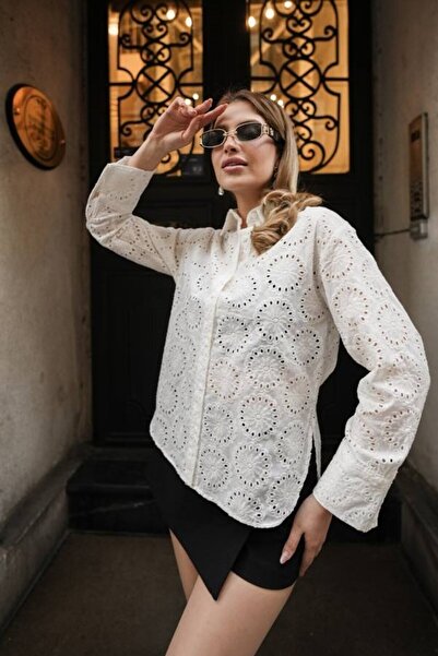 Hisleria Scallop Detailed Shirt - Ecru